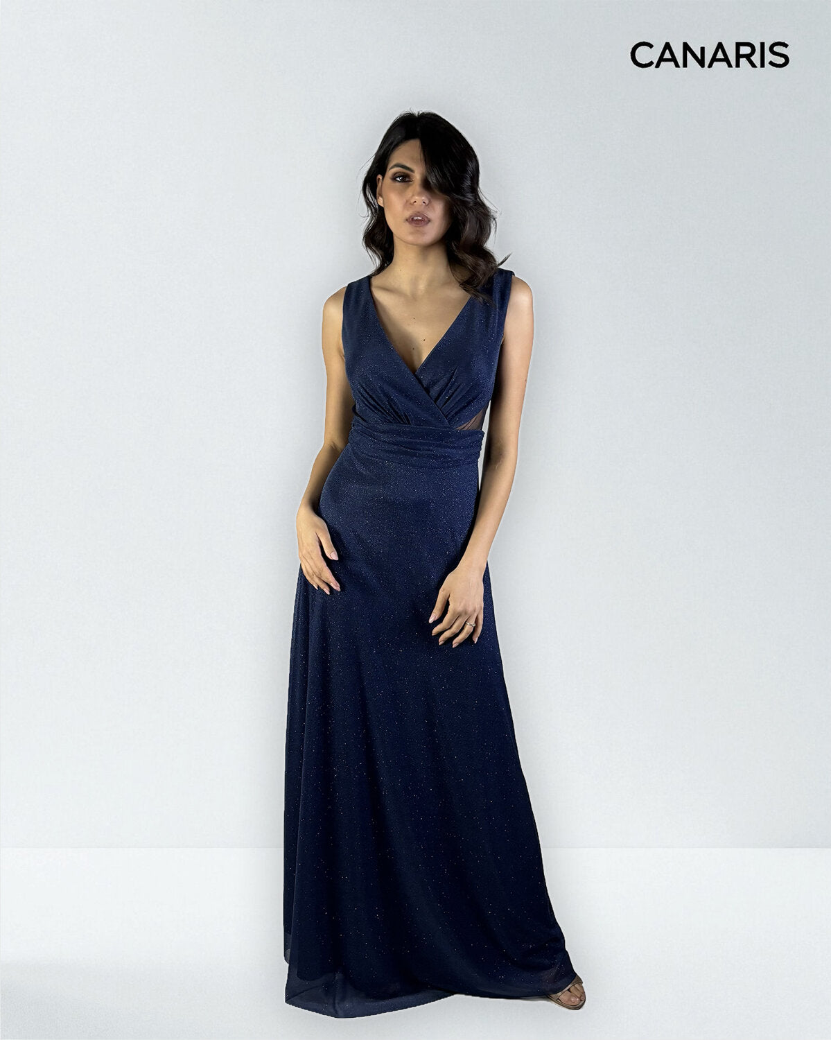 Abito cerimonia donna blu lungo damigella Lecce Canaris