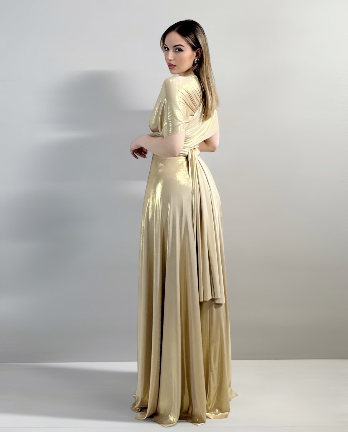 Abito cerimonia donna rosa lungo damigella Lecce Canaris