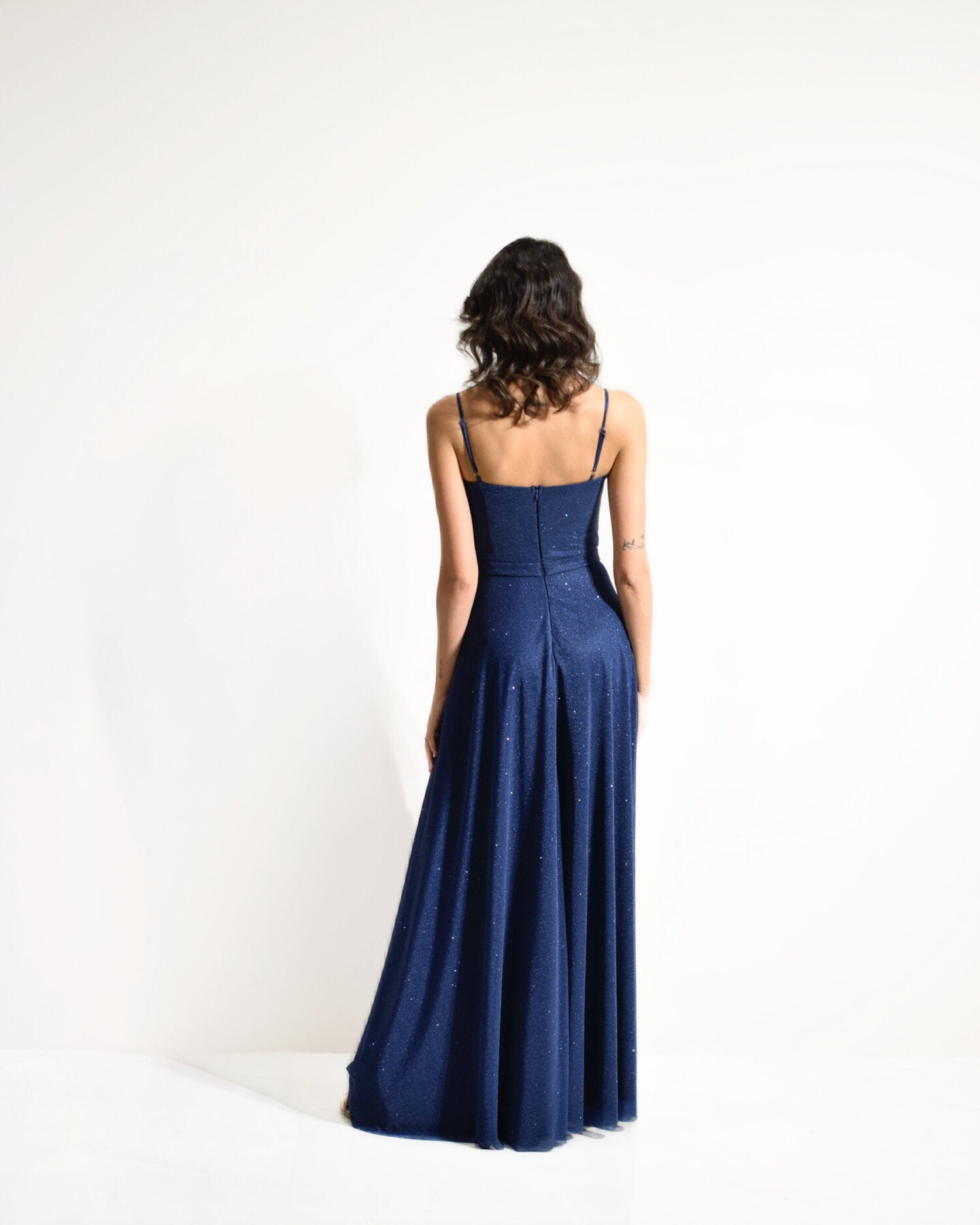 Abito cerimonia donna blu lungo damigella Lecce Canaris