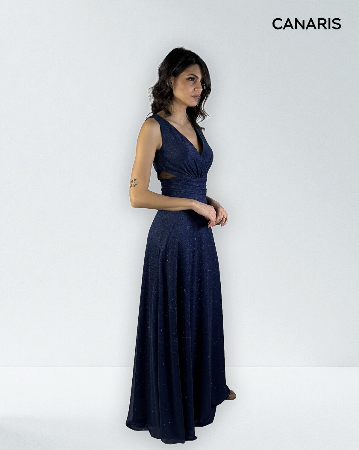 Abito cerimonia donna blu lungo damigella Lecce Canaris