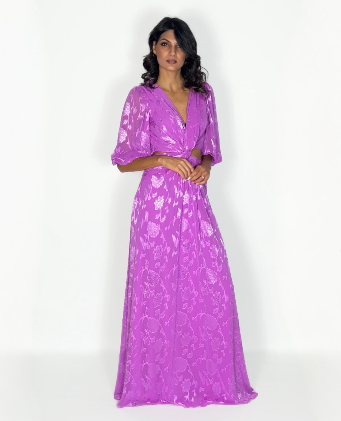 Abito cerimonia donna magenta lungo Lecce Canaris