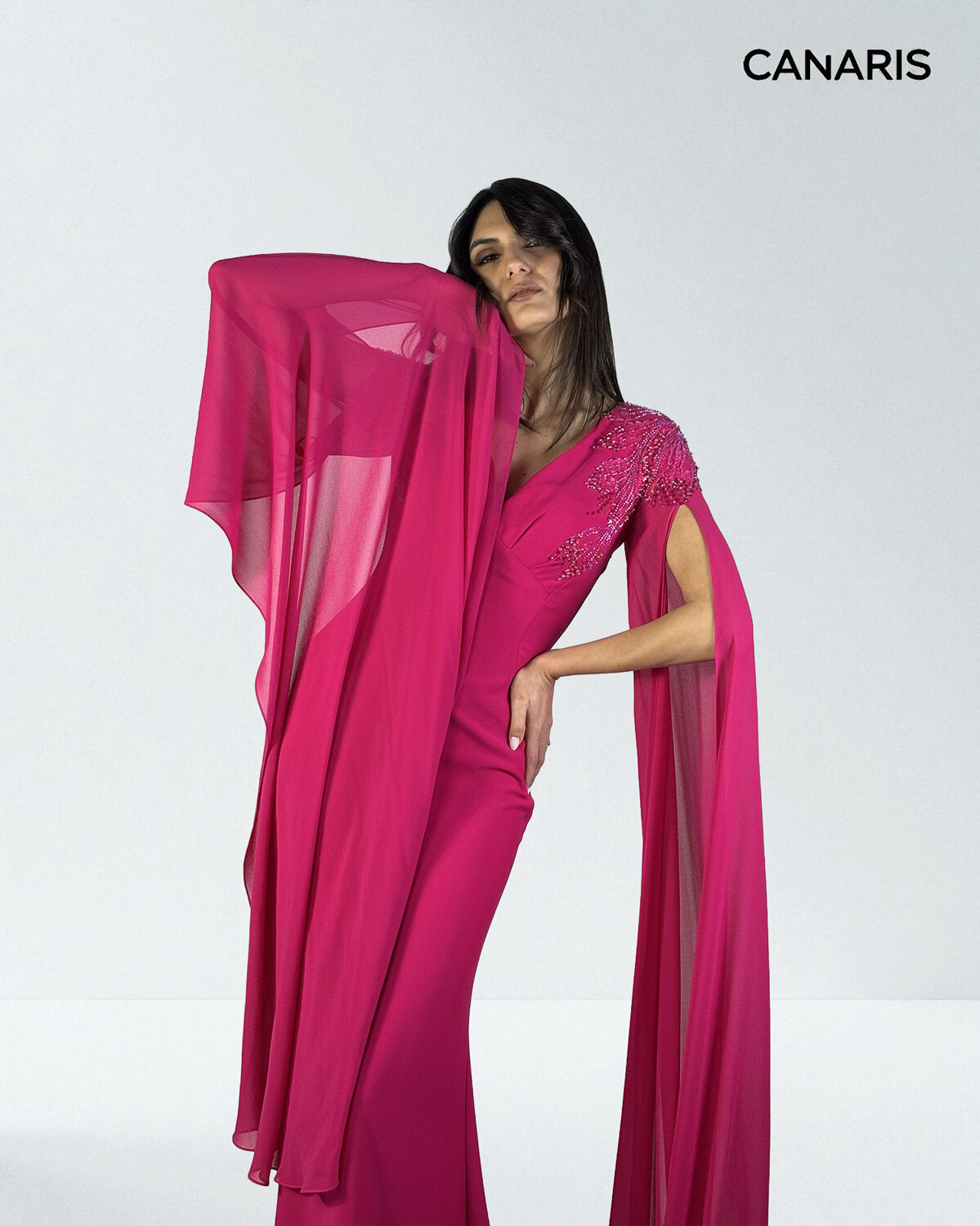 Abito cerimonia donna fucsia lungo mamma degli sposi Lecce Canaris