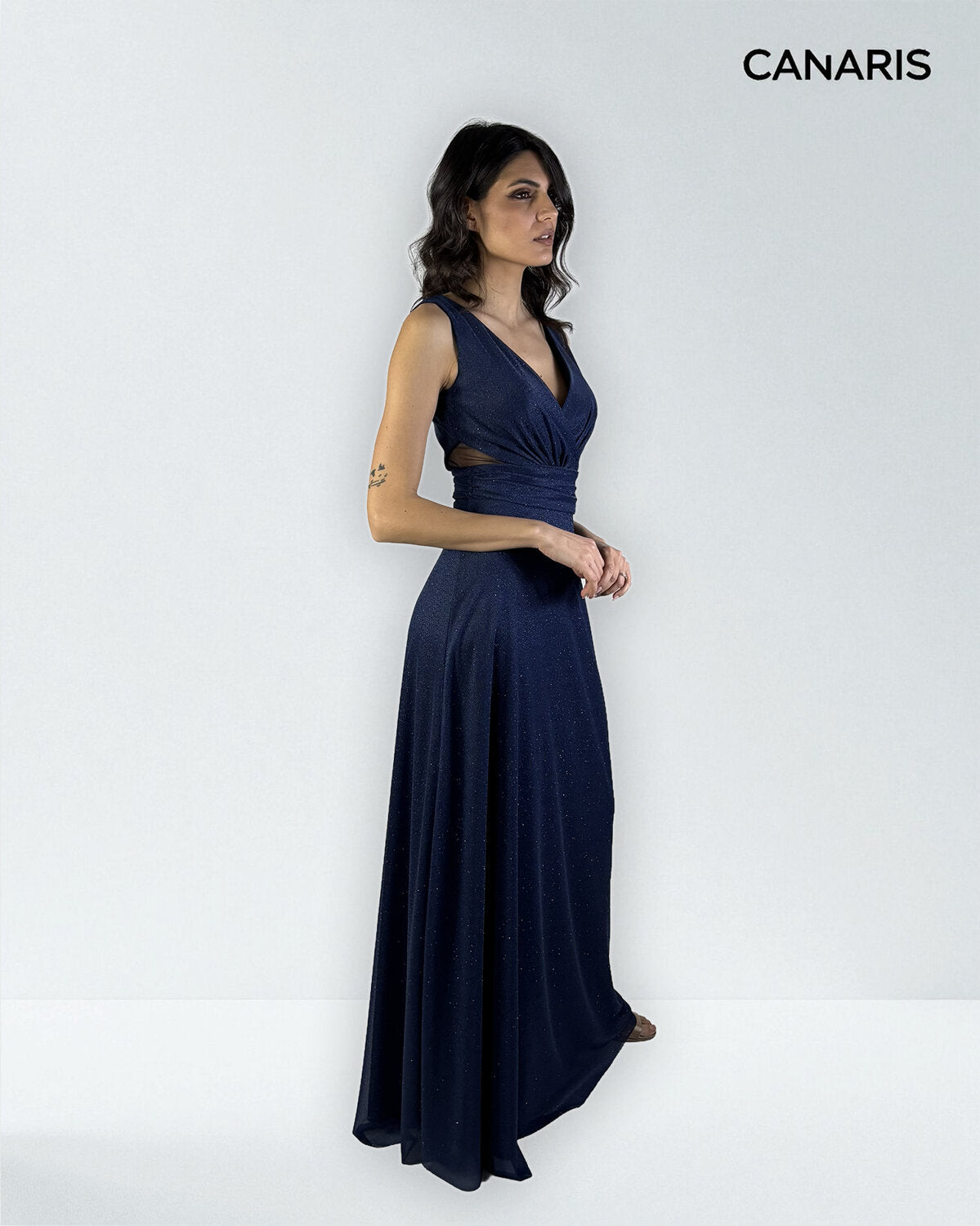 Abito cerimonia donna blu lungo damigella Lecce Canaris