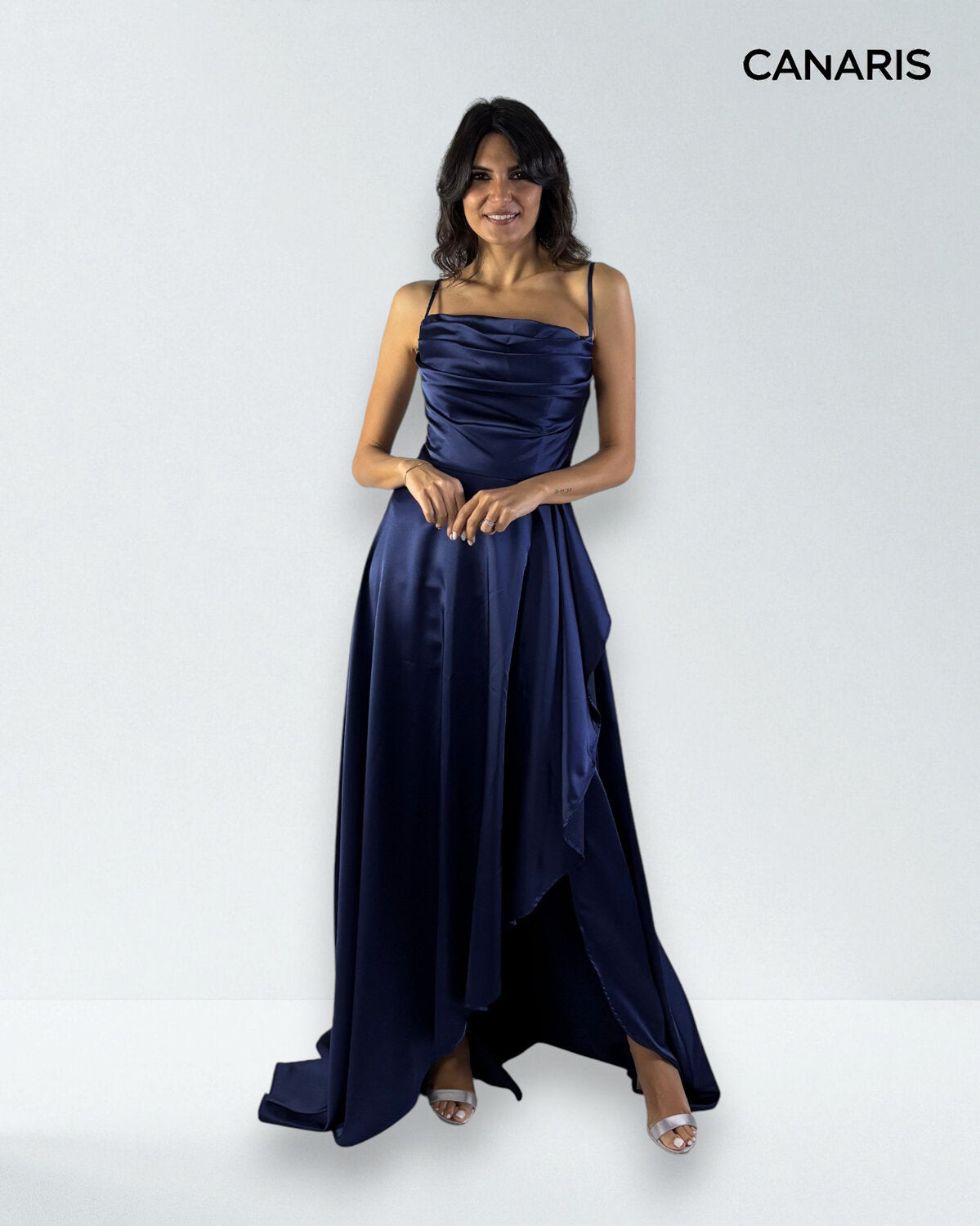 Abito cerimonia donna blu lungo damigella Lecce Canaris