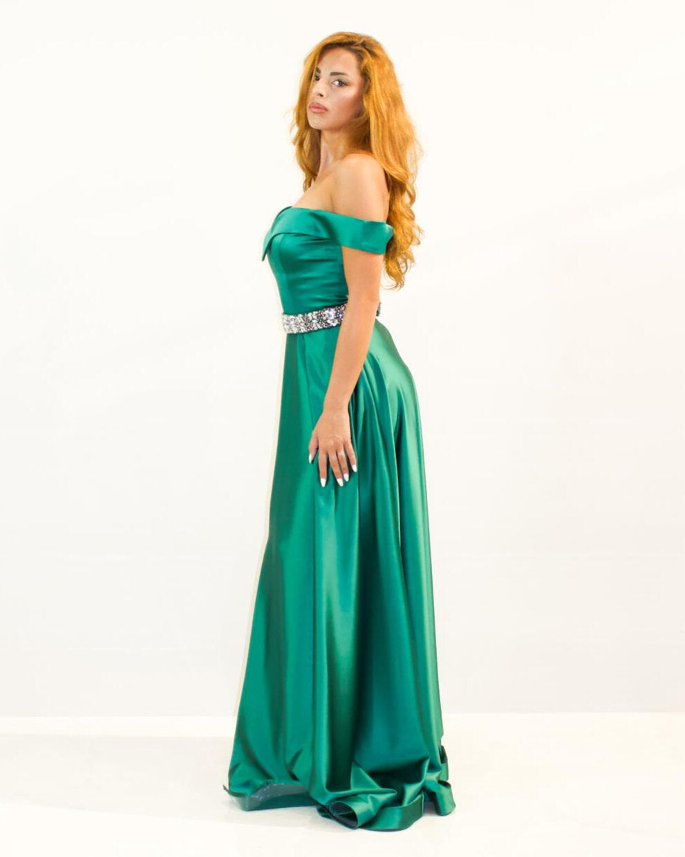 Abito cerimonia donna verde lungo mamma degli sposi Lecce Canaris