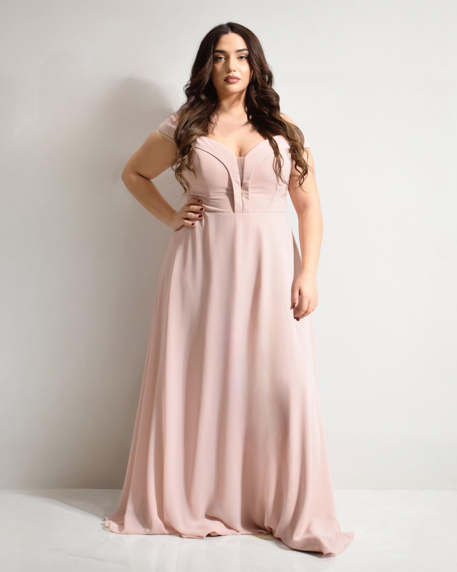 Abito cerimonia donna rosa lungo damigella Lecce Canaris