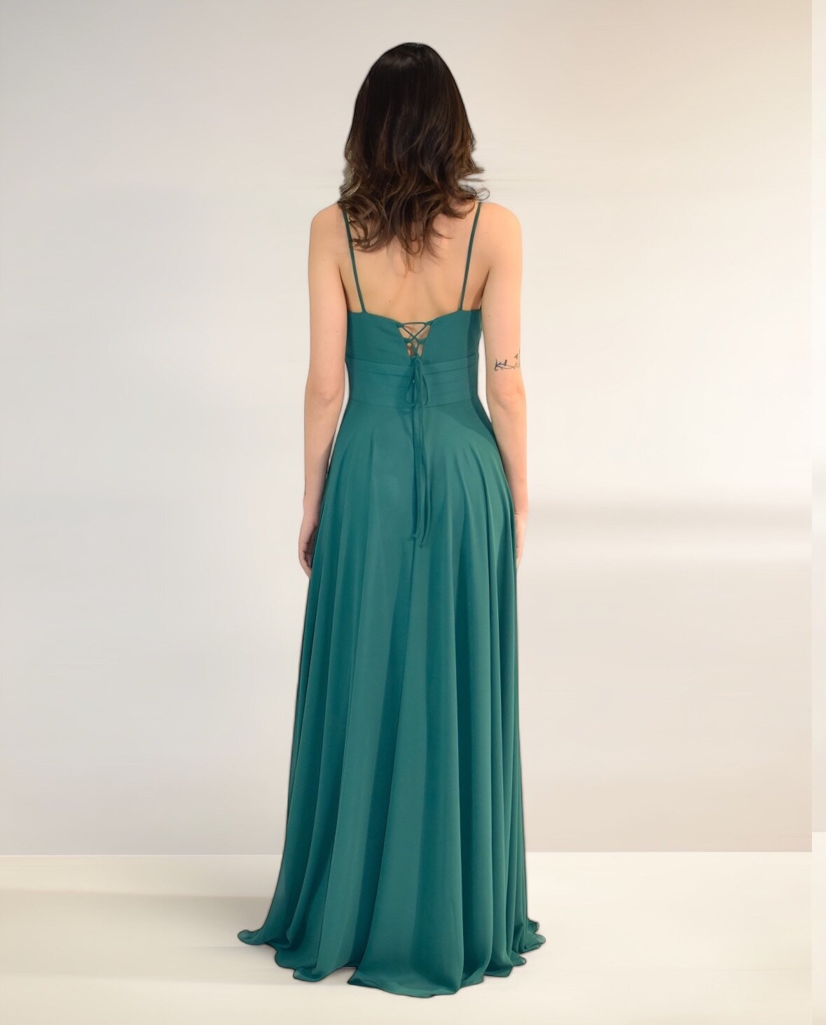 Abito cerimonia donna verde lungo damigella Lecce Canaris