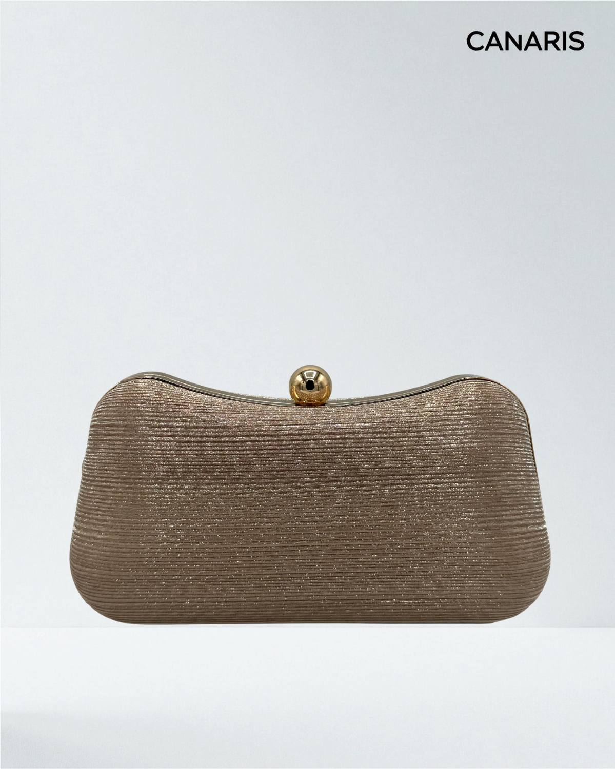 Clutch boat stripes lamé sphere closure