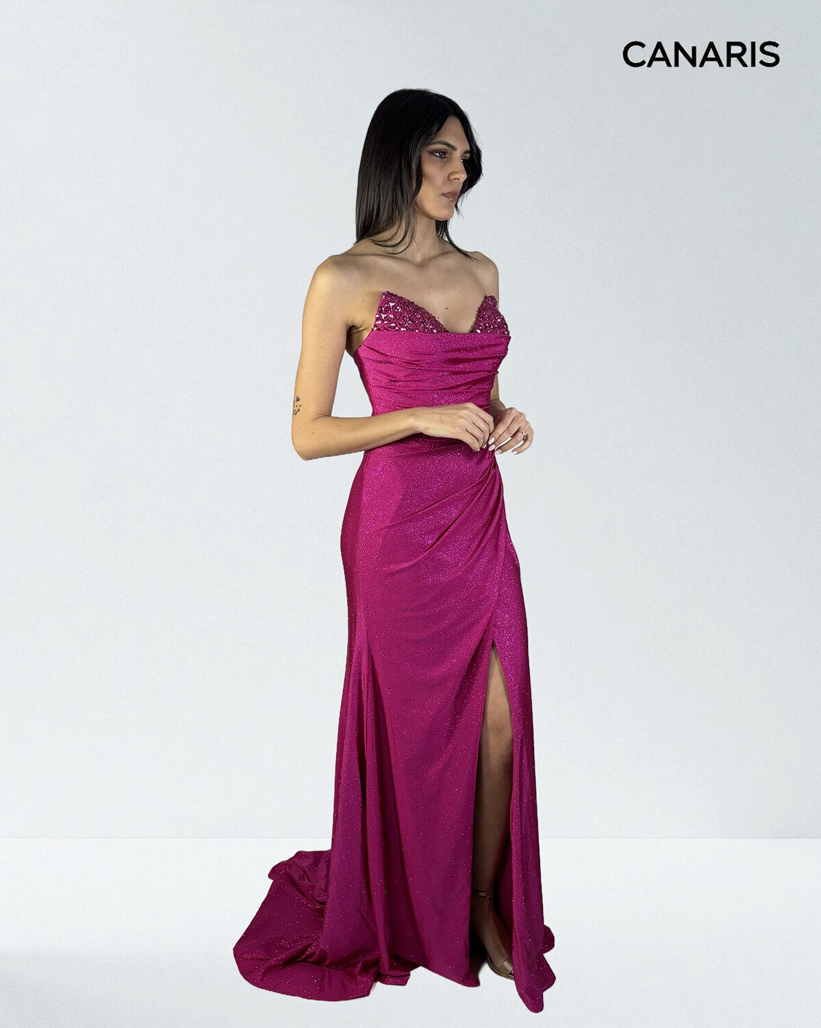 Abito cerimonia donna fucsia lungo Lecce Canaris