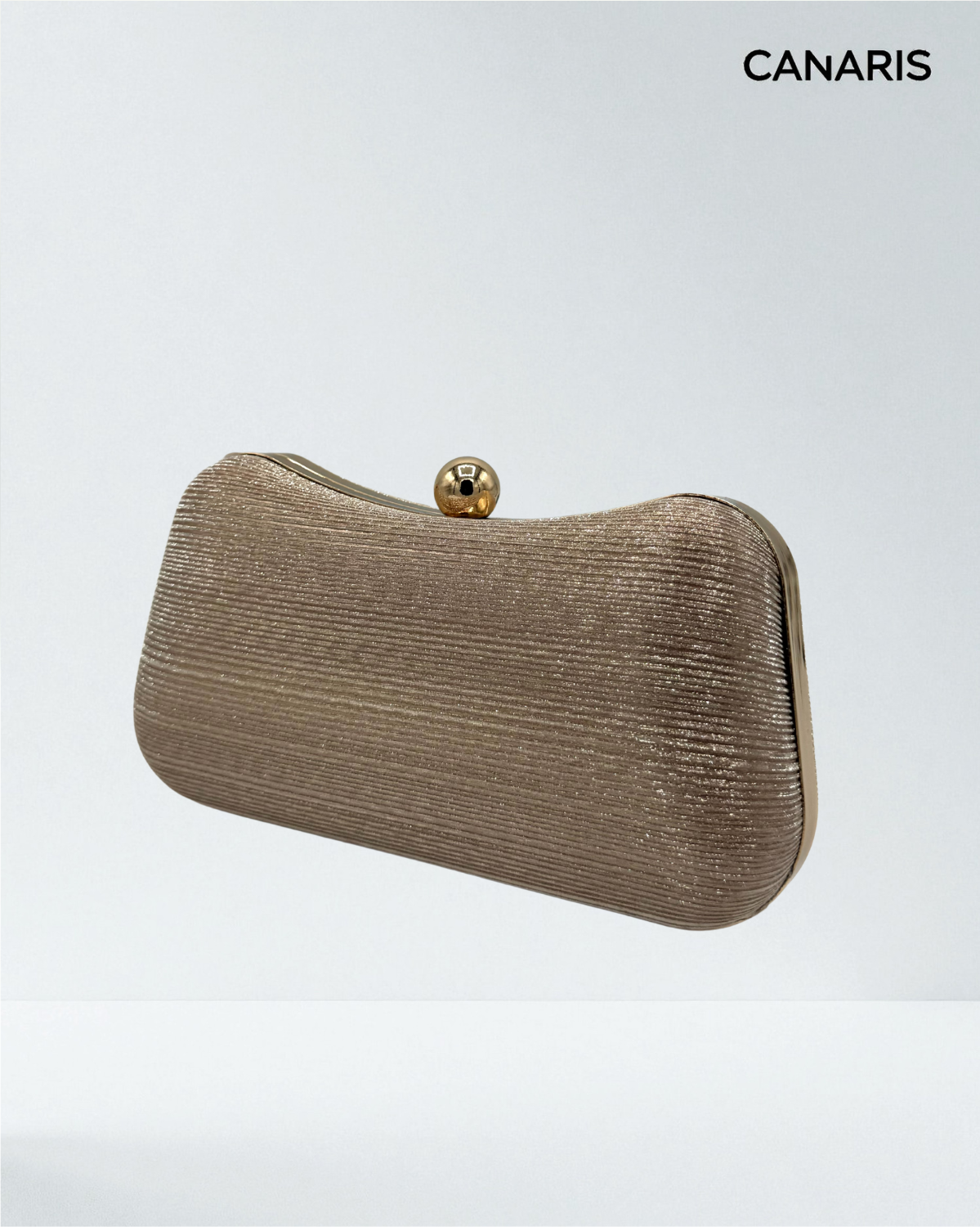 Clutch boat stripes lamé sphere closure