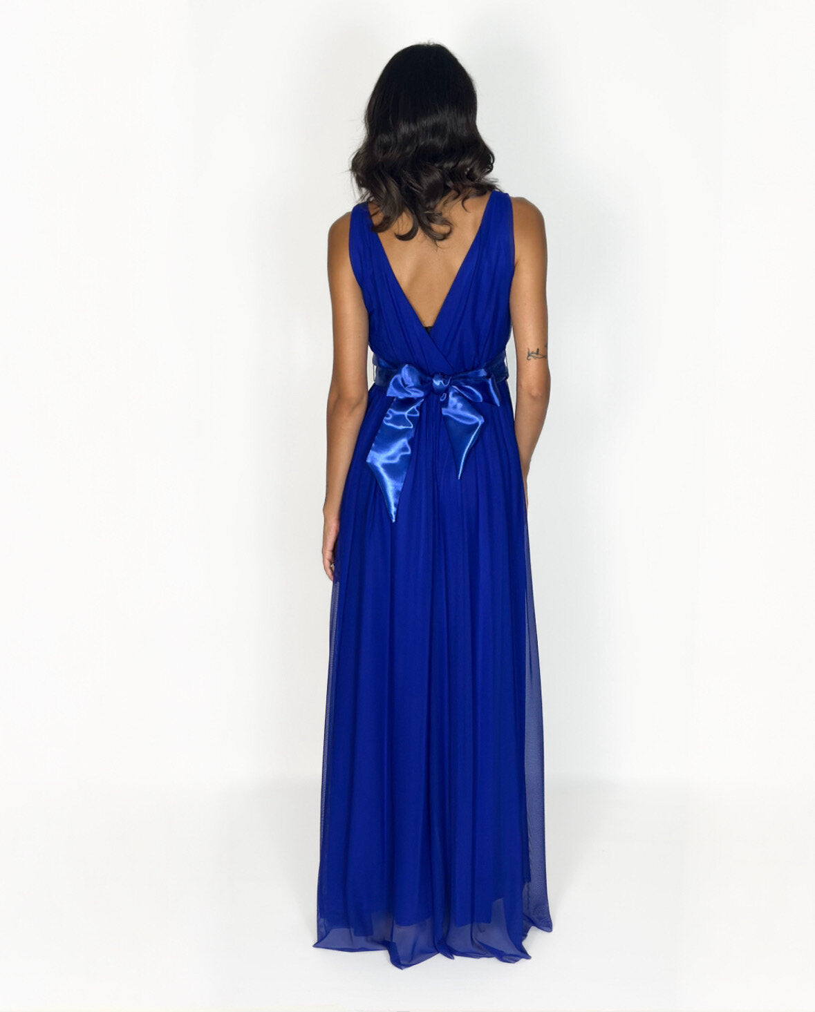 Abito cerimonia donna blu lungo damigella Lecce Canaris