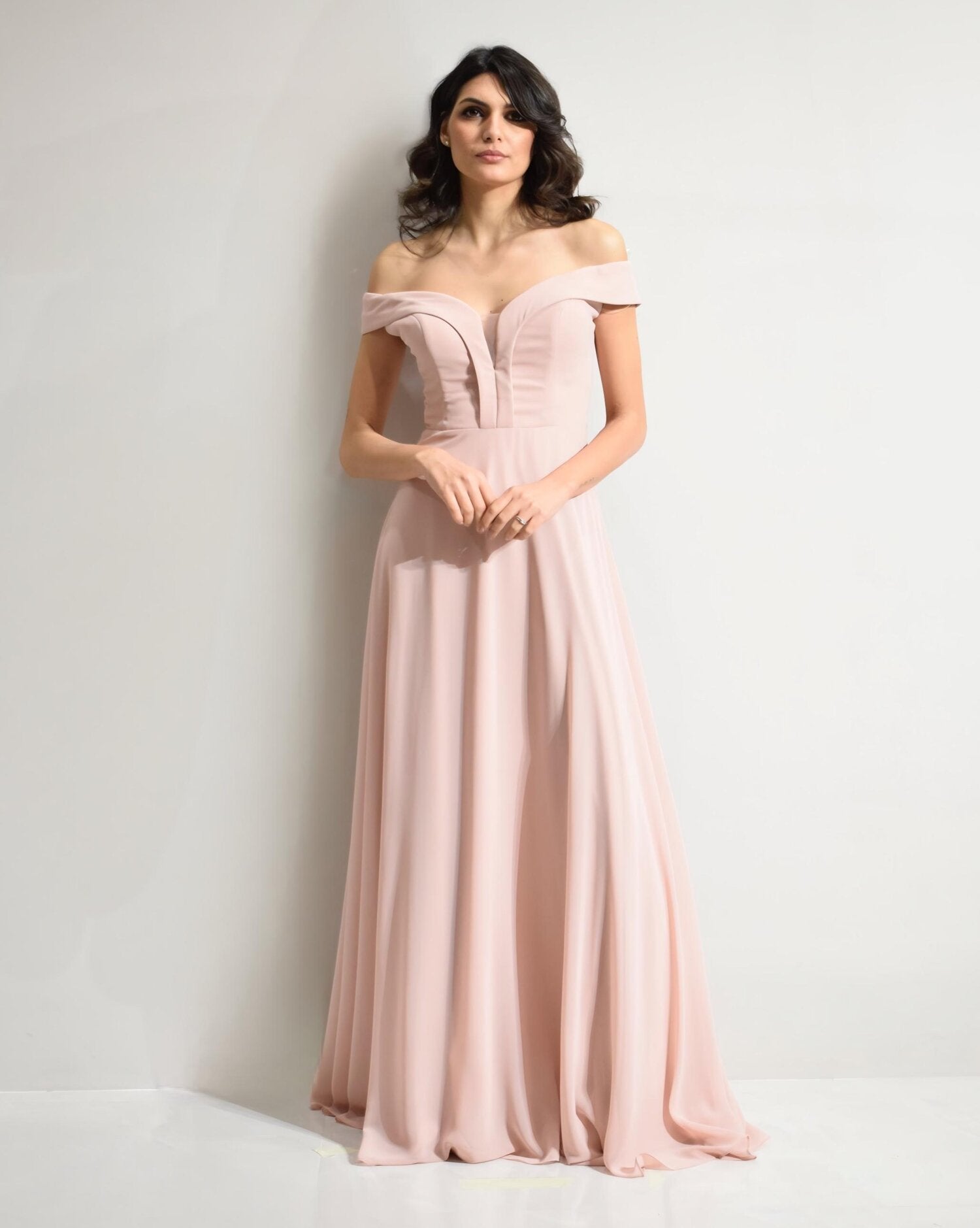 Abito cerimonia donna rosa lungo damigella Lecce Canaris