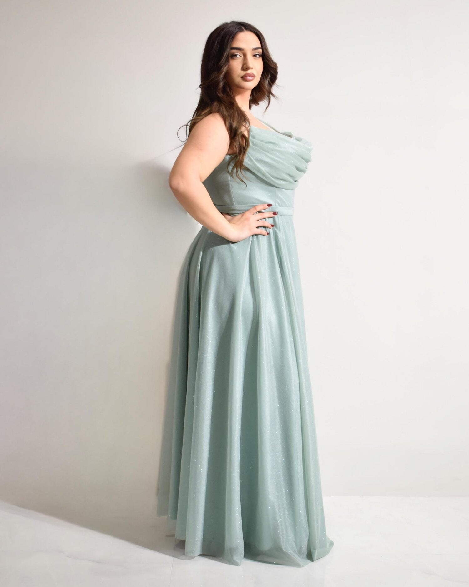 Abito cerimonia donna blu lungo damigella Lecce Canaris