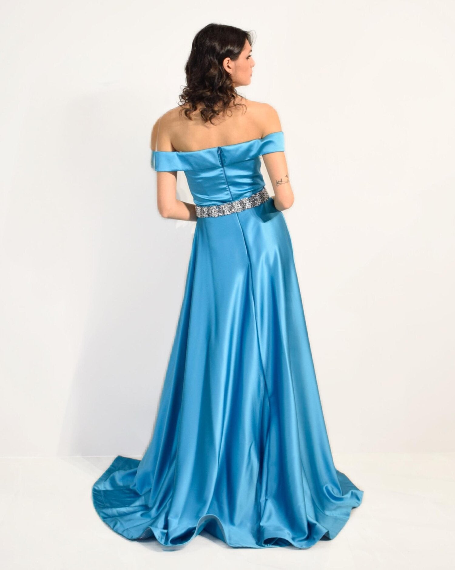 Abito cerimonia donna verde lungo mamma degli sposi Lecce Canaris