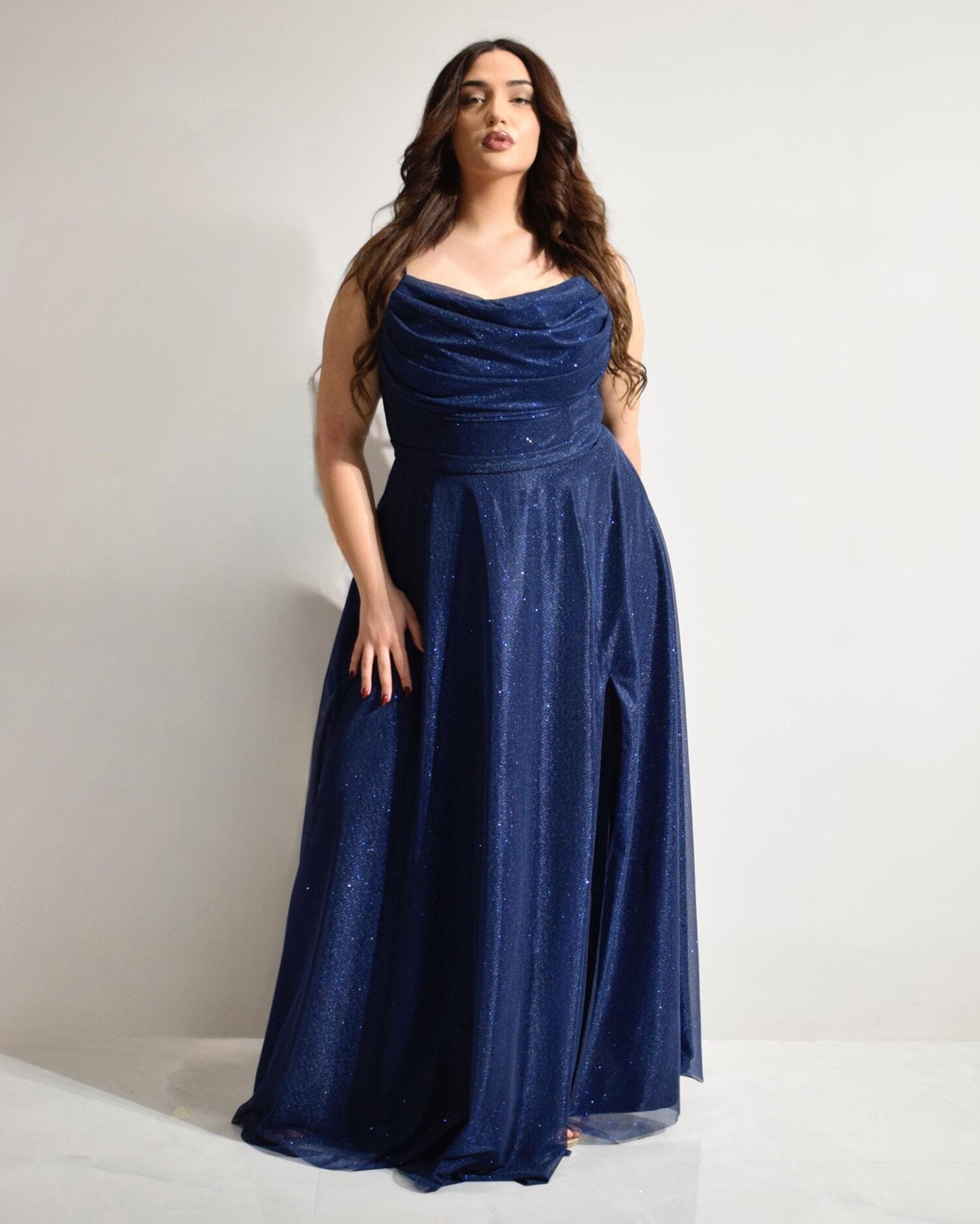 Abito cerimonia donna blu lungo damigella Lecce Canaris