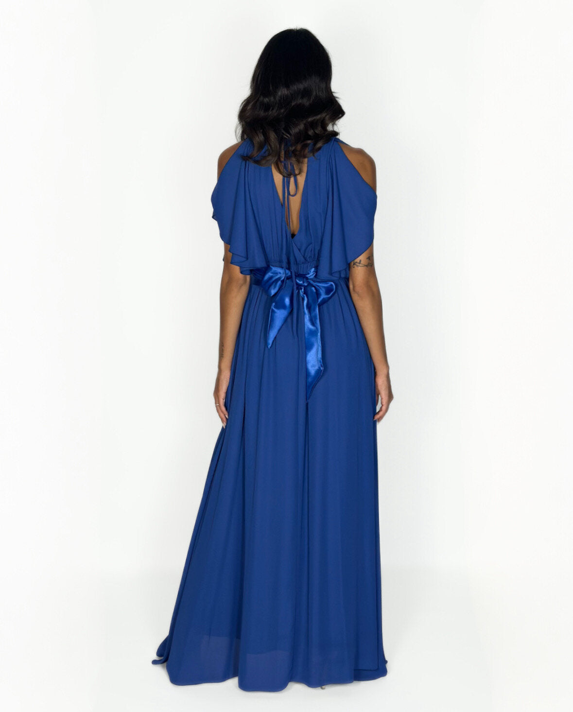 Abito cerimonia donna bluette lungo damigella Lecce Canaris