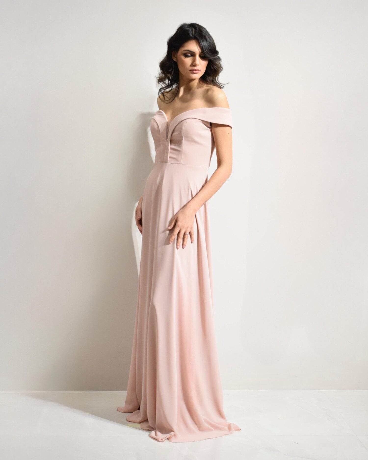 Abito cerimonia donna rosa lungo damigella Lecce Canaris