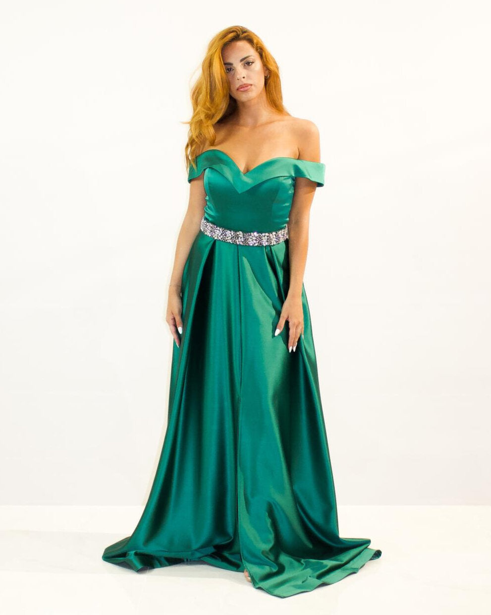 Abito cerimonia donna verde lungo mamma degli sposi Lecce Canaris