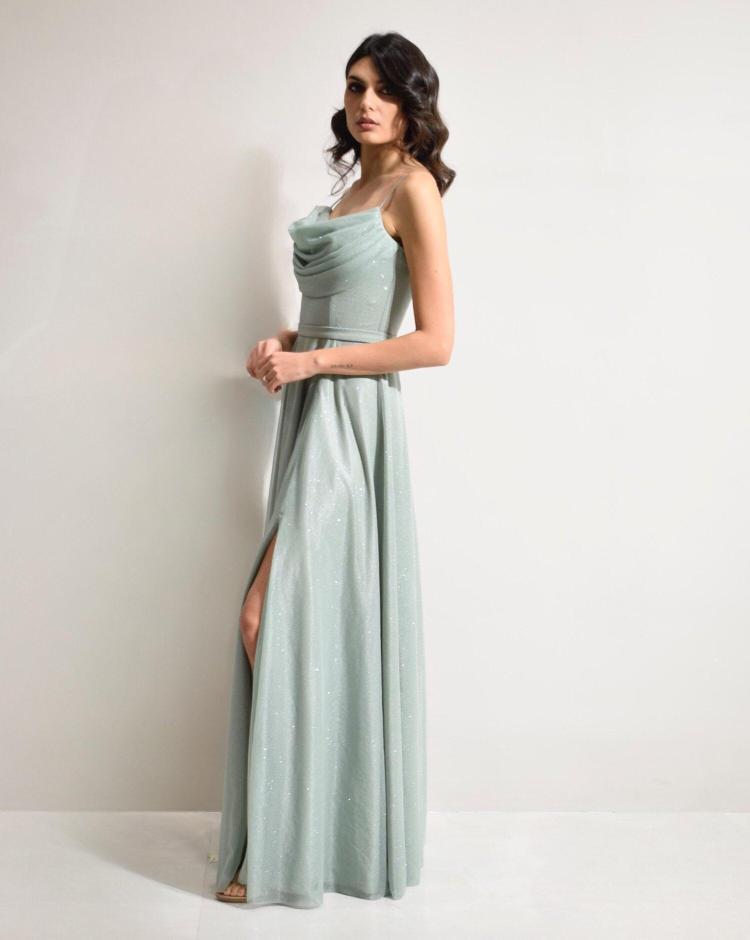 Abito cerimonia donna blu lungo damigella Lecce Canaris