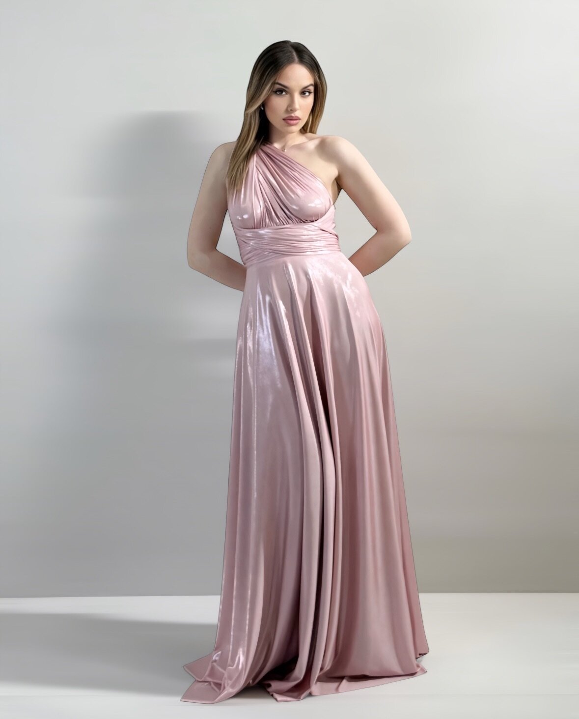 Abito cerimonia donna rosa lungo damigella Lecce Canaris